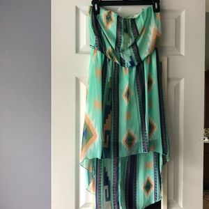 Strapless Aztec dress